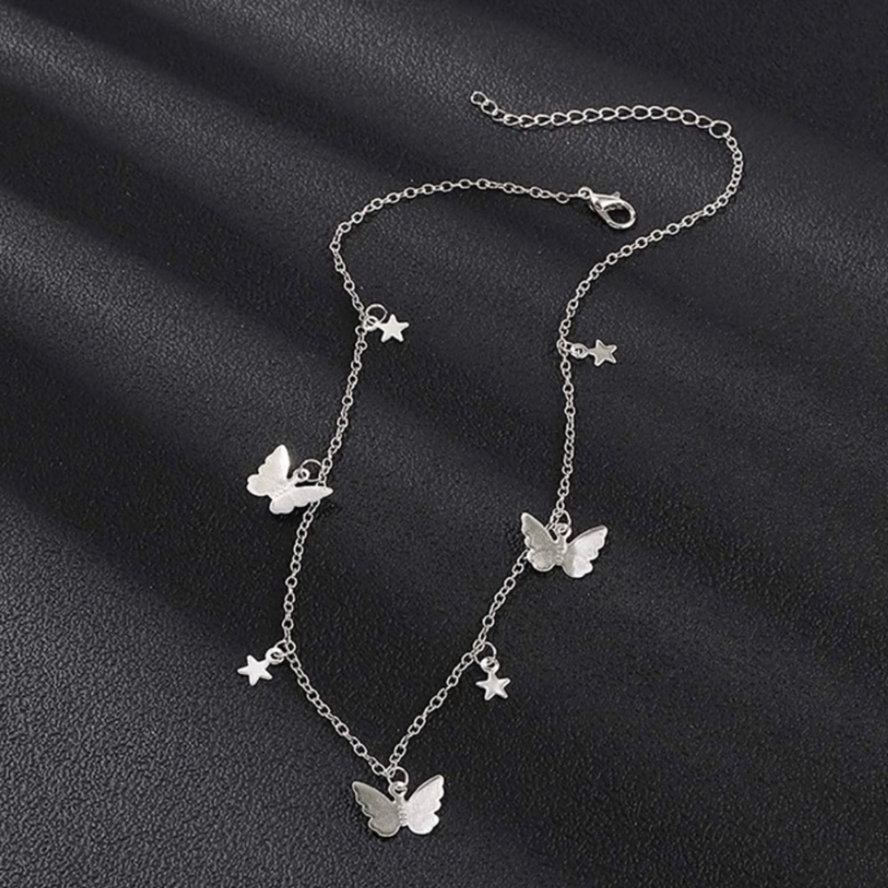 Butterflies and stars choker necklace